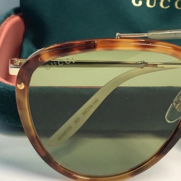 New ✨ Authentic Gucci GG0672S 003 Havana Aviator Sunglasses ✨ - Picture 3 of 11